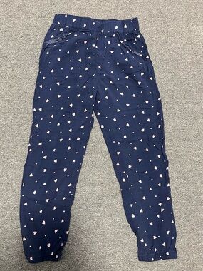 Girls' Navy Heart Print Summer Pants